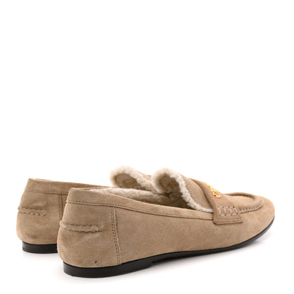 Christian Dior Suede Calfskin Shearling DiorAlps Dior Boy Loafers 38.5 Rope Beige 5 of 11