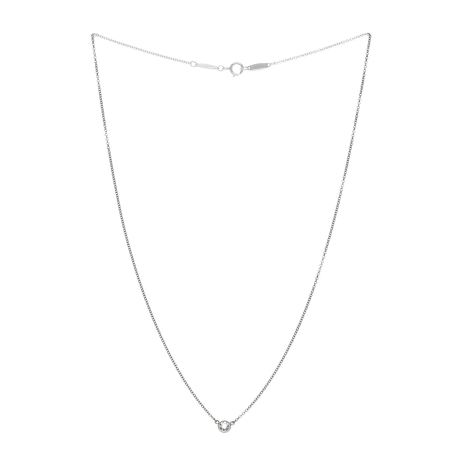 Platinum Diamond .14ct Elsa Peretti Diamonds by the Yard Pendant Necklace