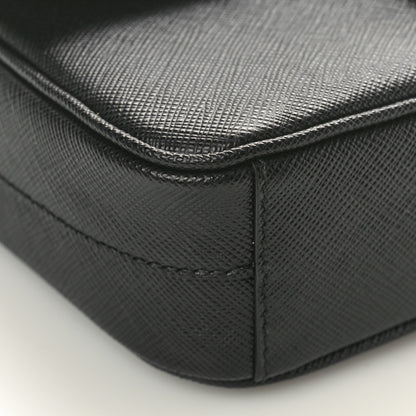 Prada Saffiano Flap Shoulder Bag Black 8 of 9