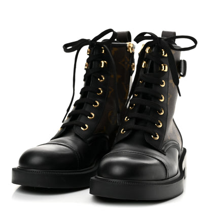 Louis Vuitton Calfskin Monogram Citizen Flat Ranger Boots 36 Cacao Brown 4 of 11
