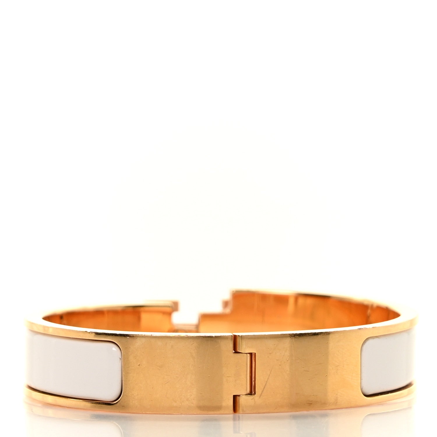 Hermes Enamel Narrow Clic Clac H Bracelet PM White 3 of 4