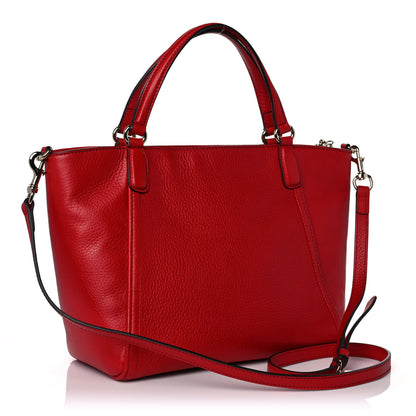 Gucci Pebbled Calfskin Small Soho Top Handle Bag Red 2 of 10