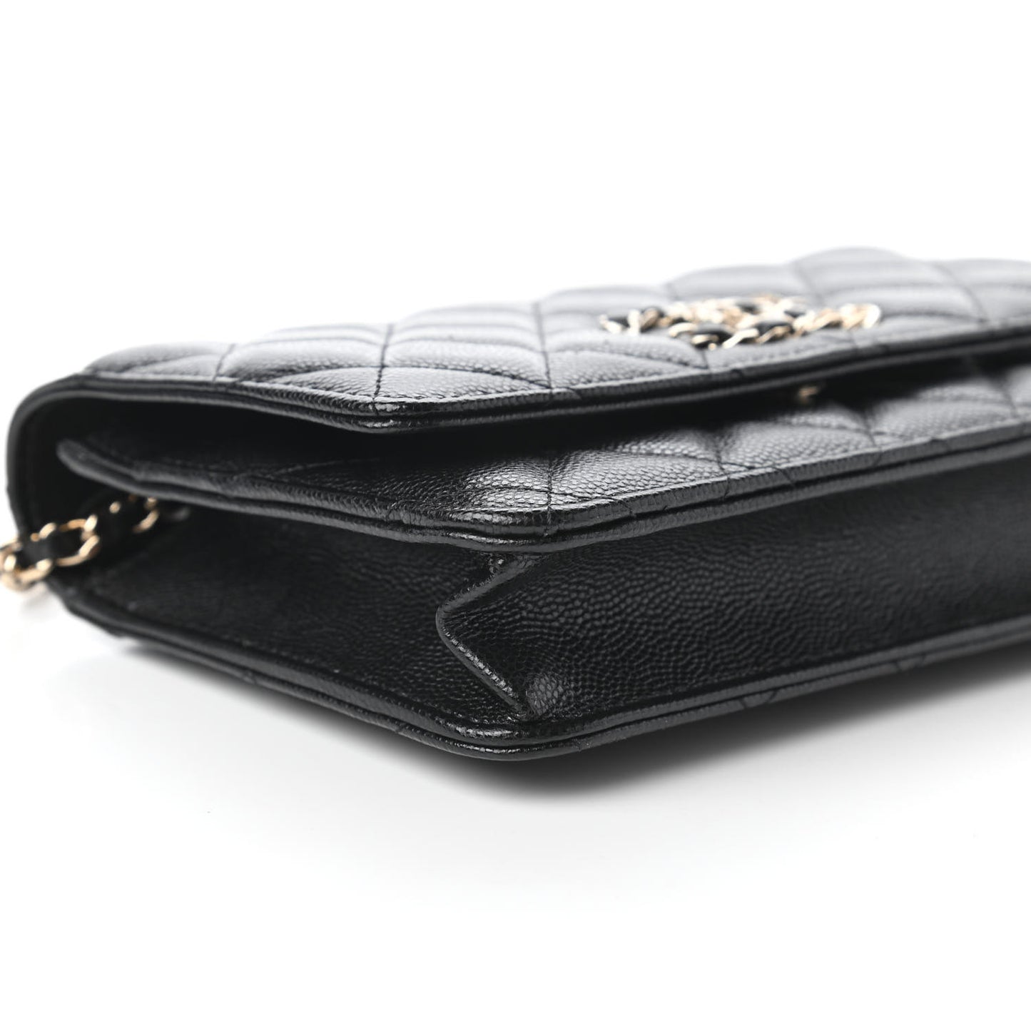 Caviar Quilted French New Wave Chain CC Wallet On Chain WOC Black