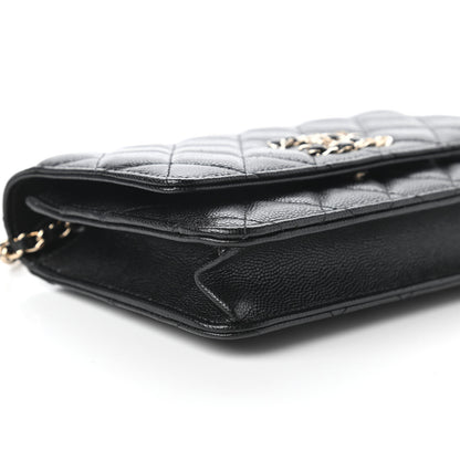 Chanel Caviar Quilted French New Wave Chain CC Wallet On Chain WOC Black 6 of 12