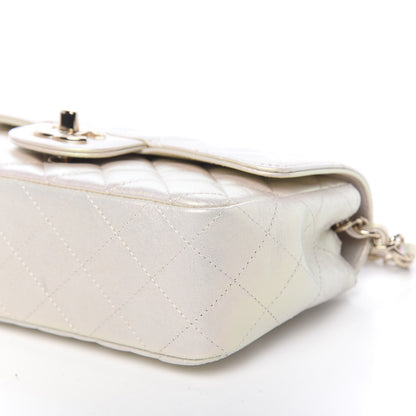 Chanel Iridescent Lambskin Quilted Mini Rectangular Flap Ivory 9 of 11