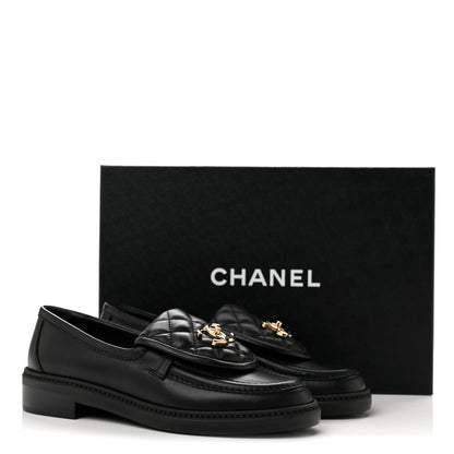 Chanel Lambskin Quilted CC Turnlock Loafers 36 Black 10 of 10