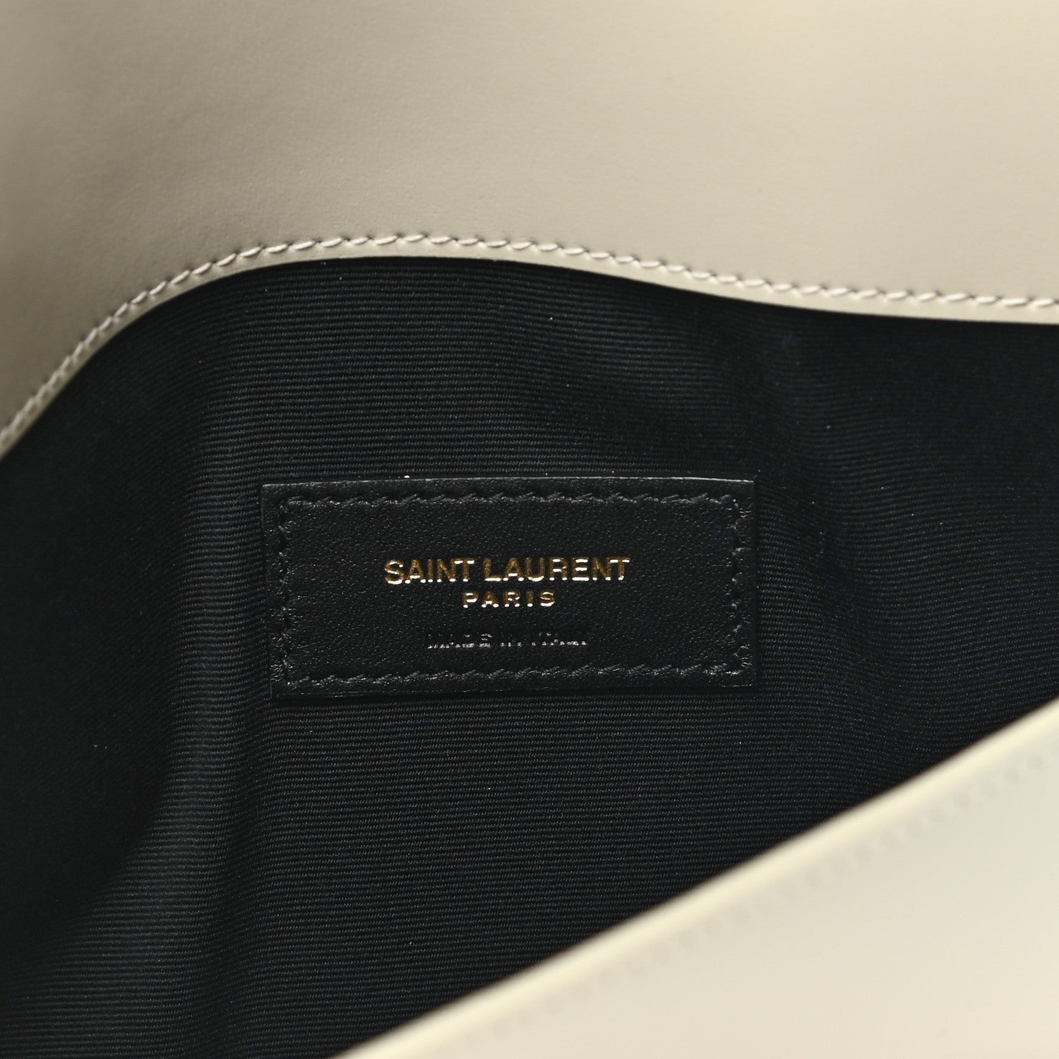 Saint Laurent Smooth Shiny Calfskin Uptown Pouch Crema Soft 6 of 8