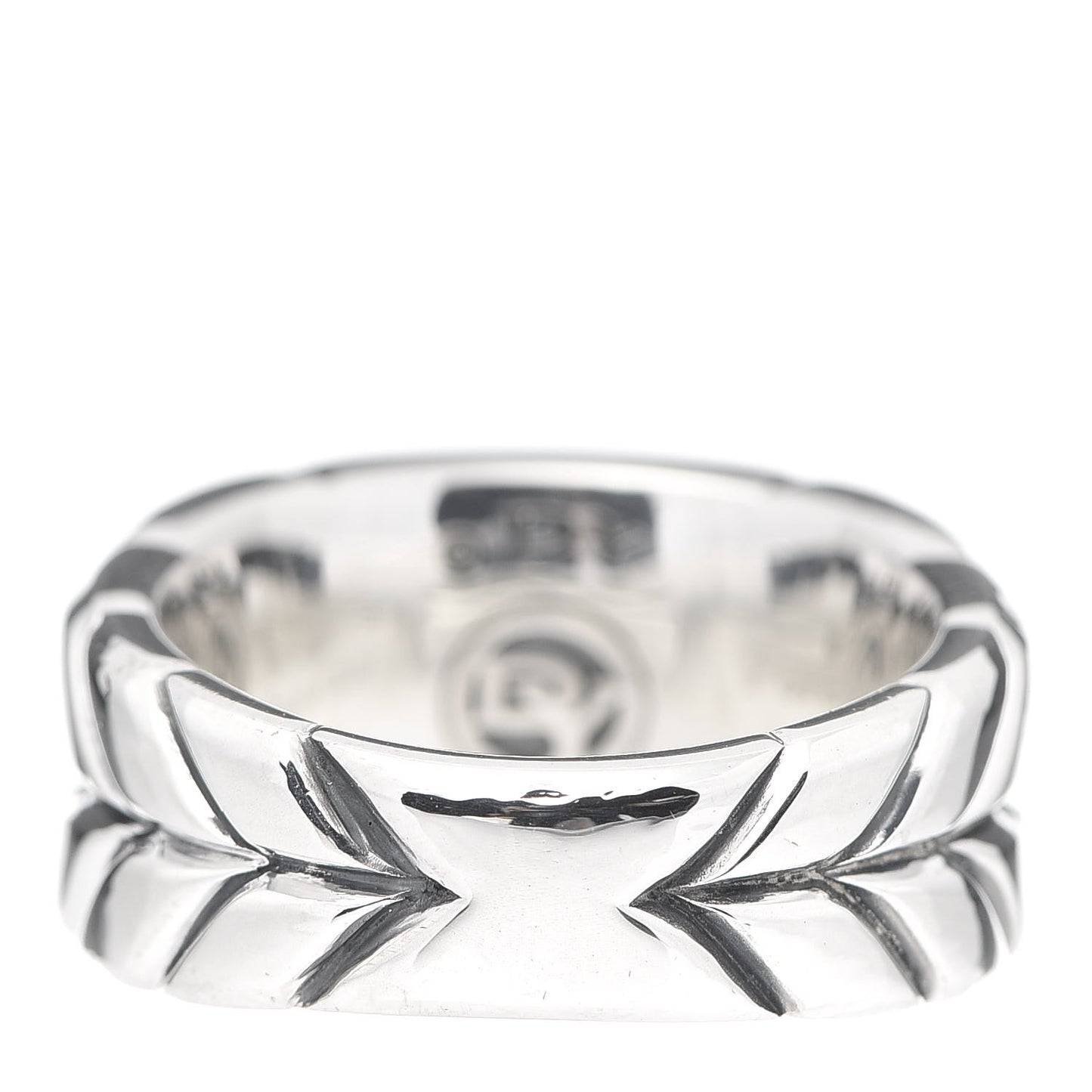 Sterling Silver Black Diamond Chevron Signet Ring 54 7