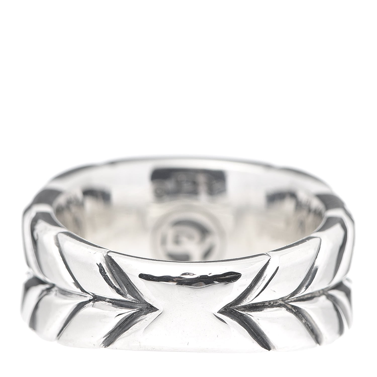 David Yurman Sterling Silver Black Diamond Chevron Signet Ring 54 7 4 of 6