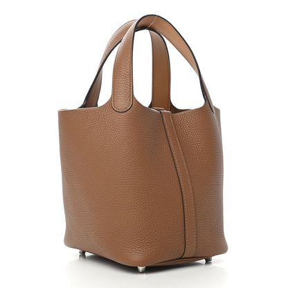 Hermes Taurillon Clemence Swift Eclat Picotin Lock 18 PM Alezan Biscuit 2 of 9