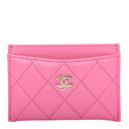 Chanel Caviar Quilted Card Holder Pink 1 of 9