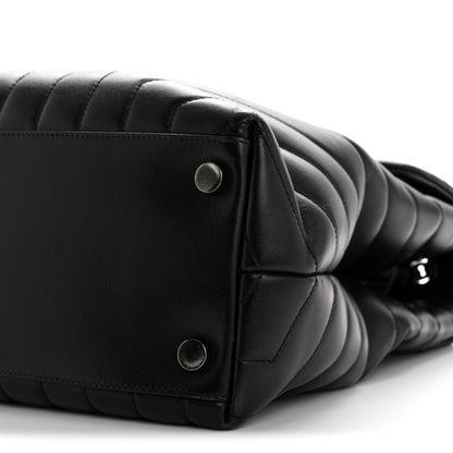 Saint Laurent Calfskin Y Quilted Monogram Large Loulou Chain Satchel Black 10 of 17