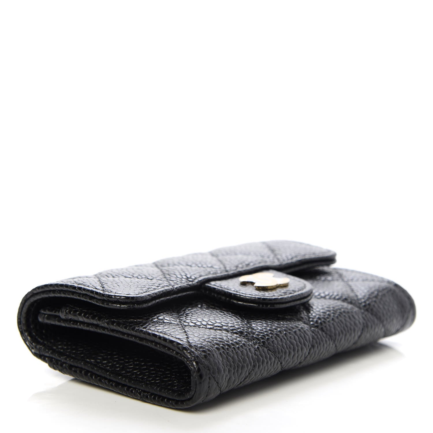 Chanel Caviar Quilted Flap Card Holder Wallet Black 4 of 9