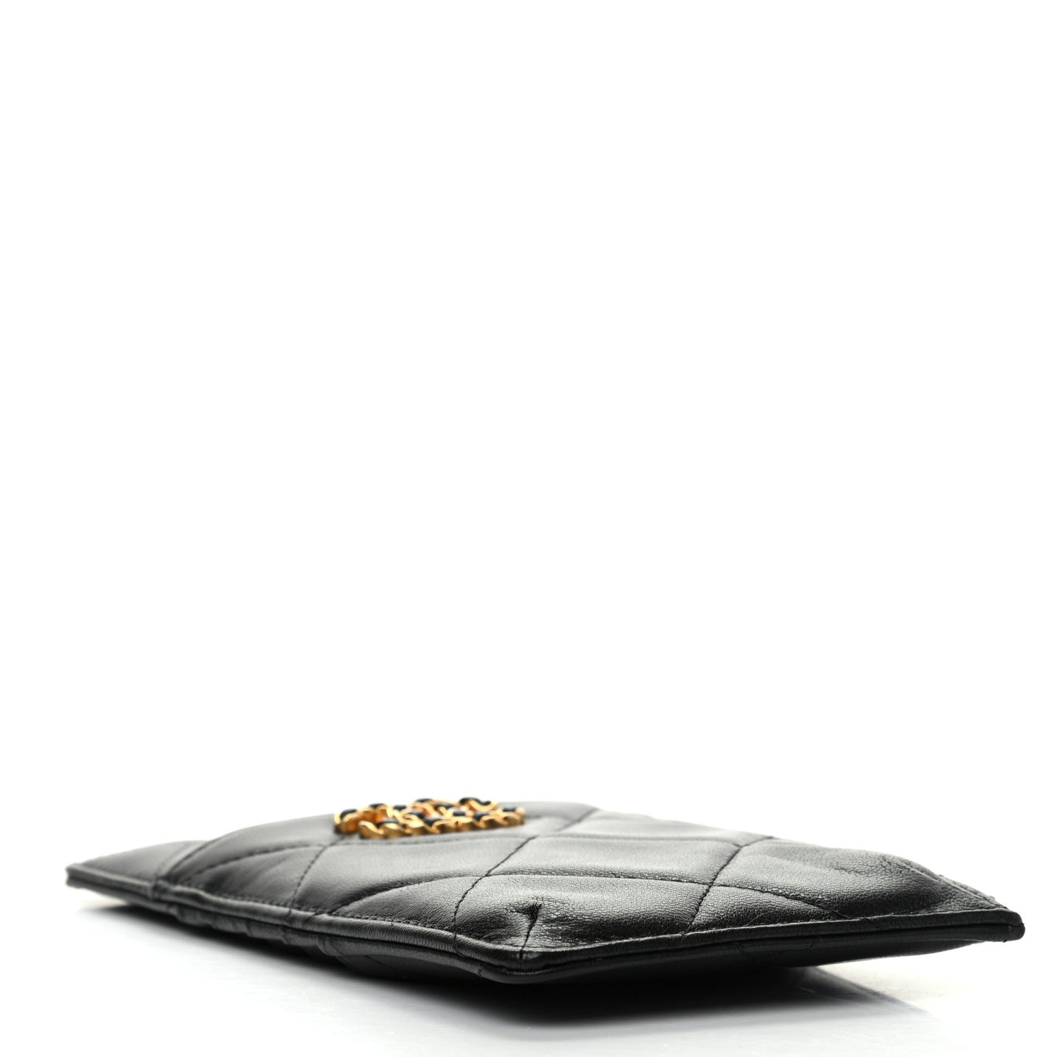 Chanel Goatskin Quilted Chanel 19 Phone and Card Holder Black 4 of 8