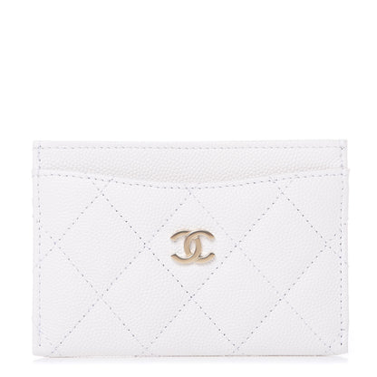 Chanel Caviar Quilted Card Holder White 1 of 9