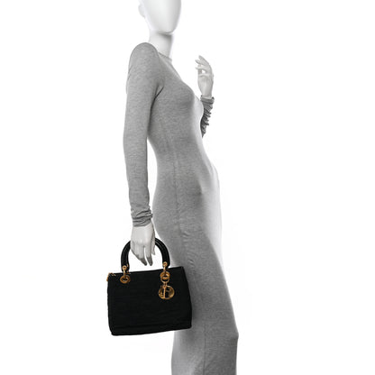 Christian Dior Nylon Cannage Medium Lady Dior Black 2 of 10