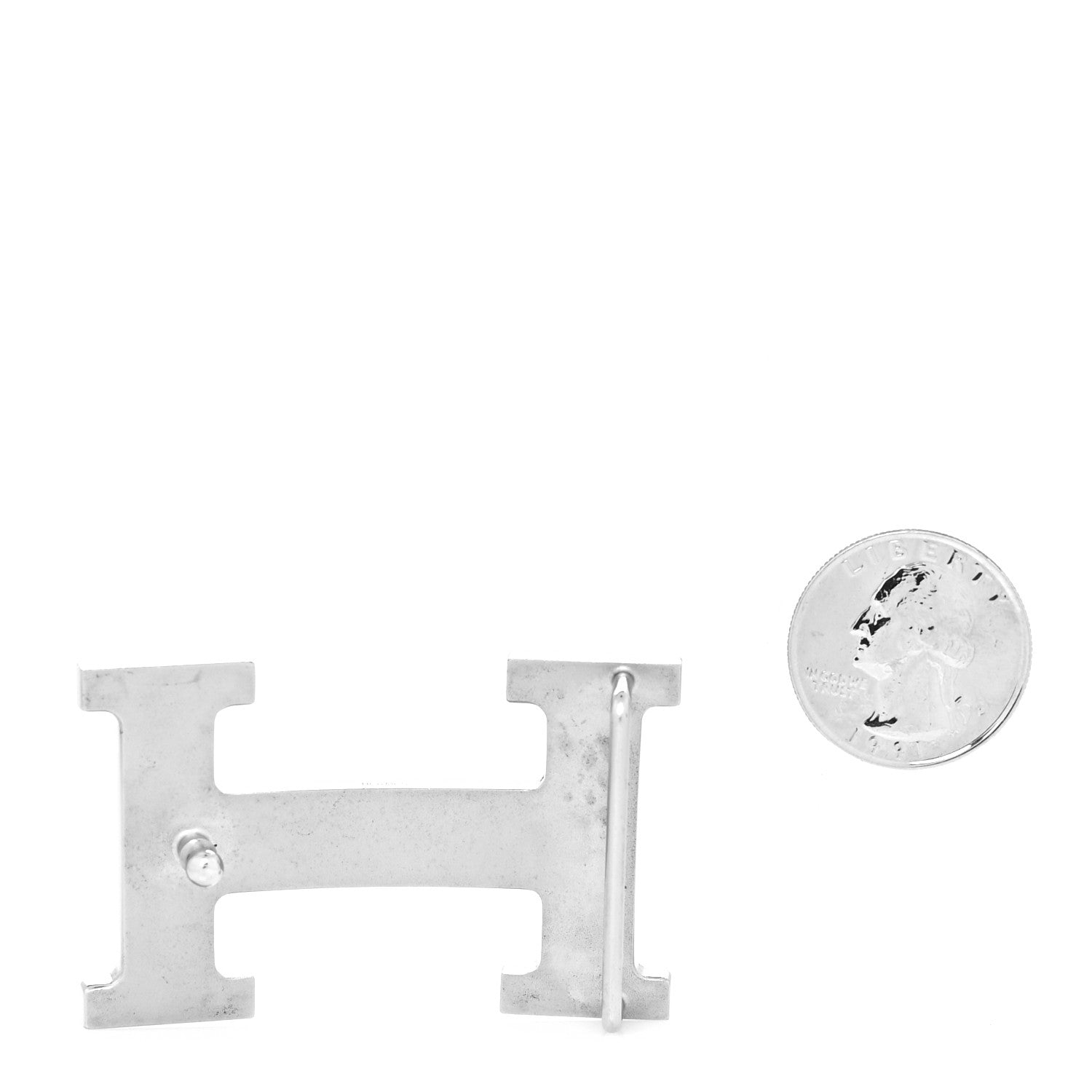 Hermes Palladium Strie 32mm H Belt Buckle 2 of 4