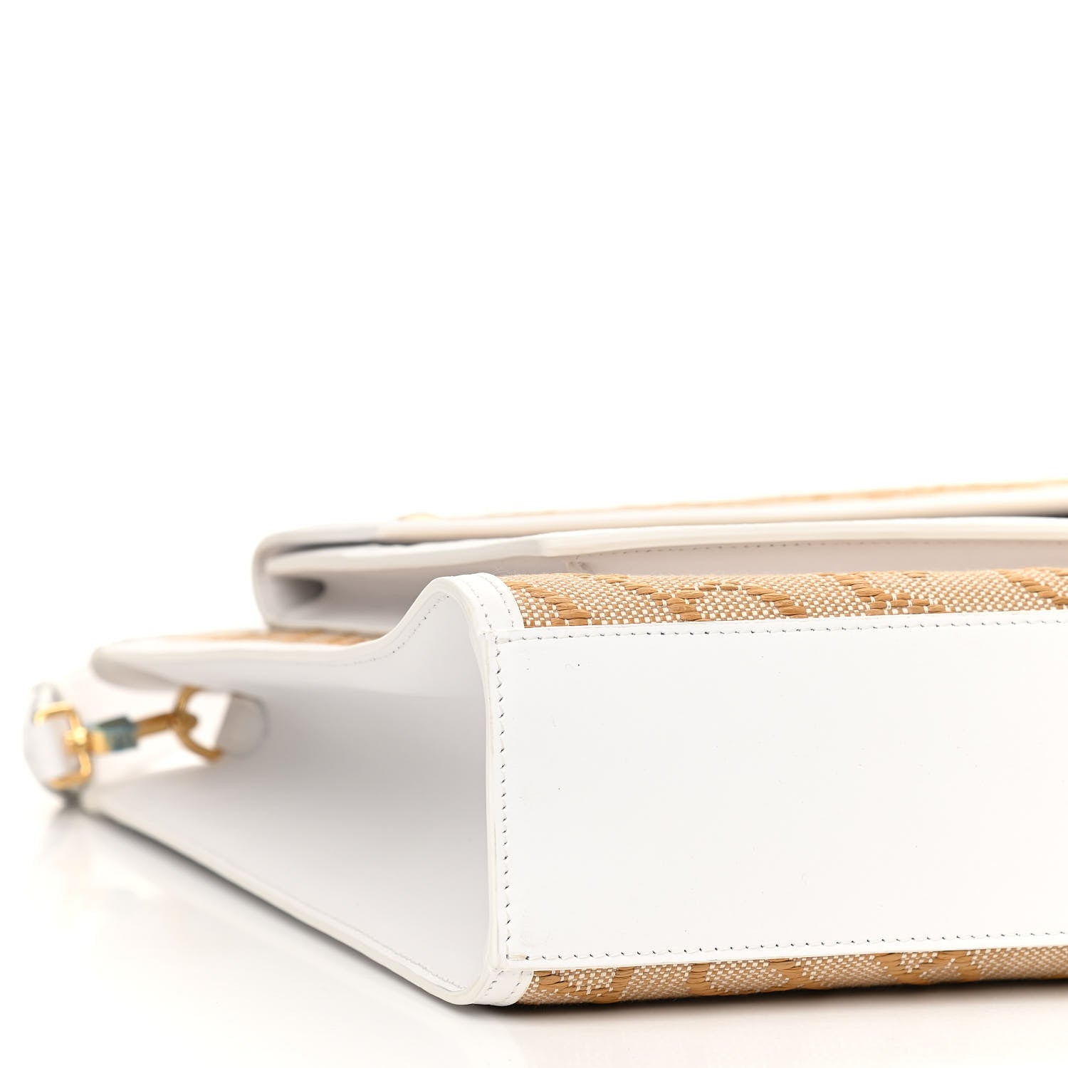 Burberry Monogram Canvas Smooth Calfskin Medium Pocket Bag White Beige 8 of 10
