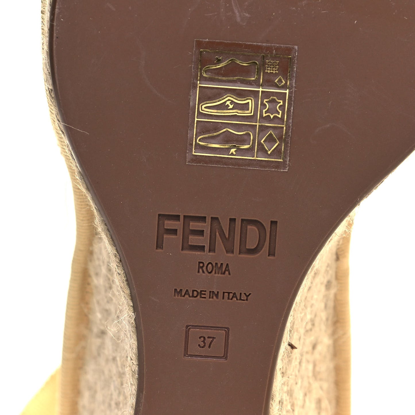 Rafia FF Embroidered Roma Ankle Wrap Espadrille Wedges 37 Natural