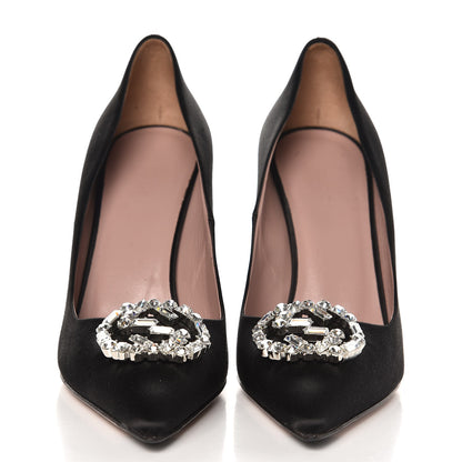 Gucci Satin Sparkling GG Pumps 38.5 Black 3 of 8