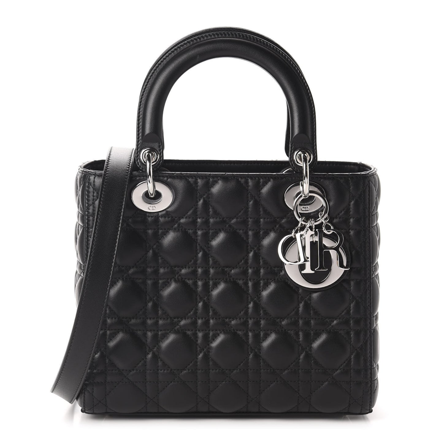 Lambskin Cannage Medium Lady Dior Black