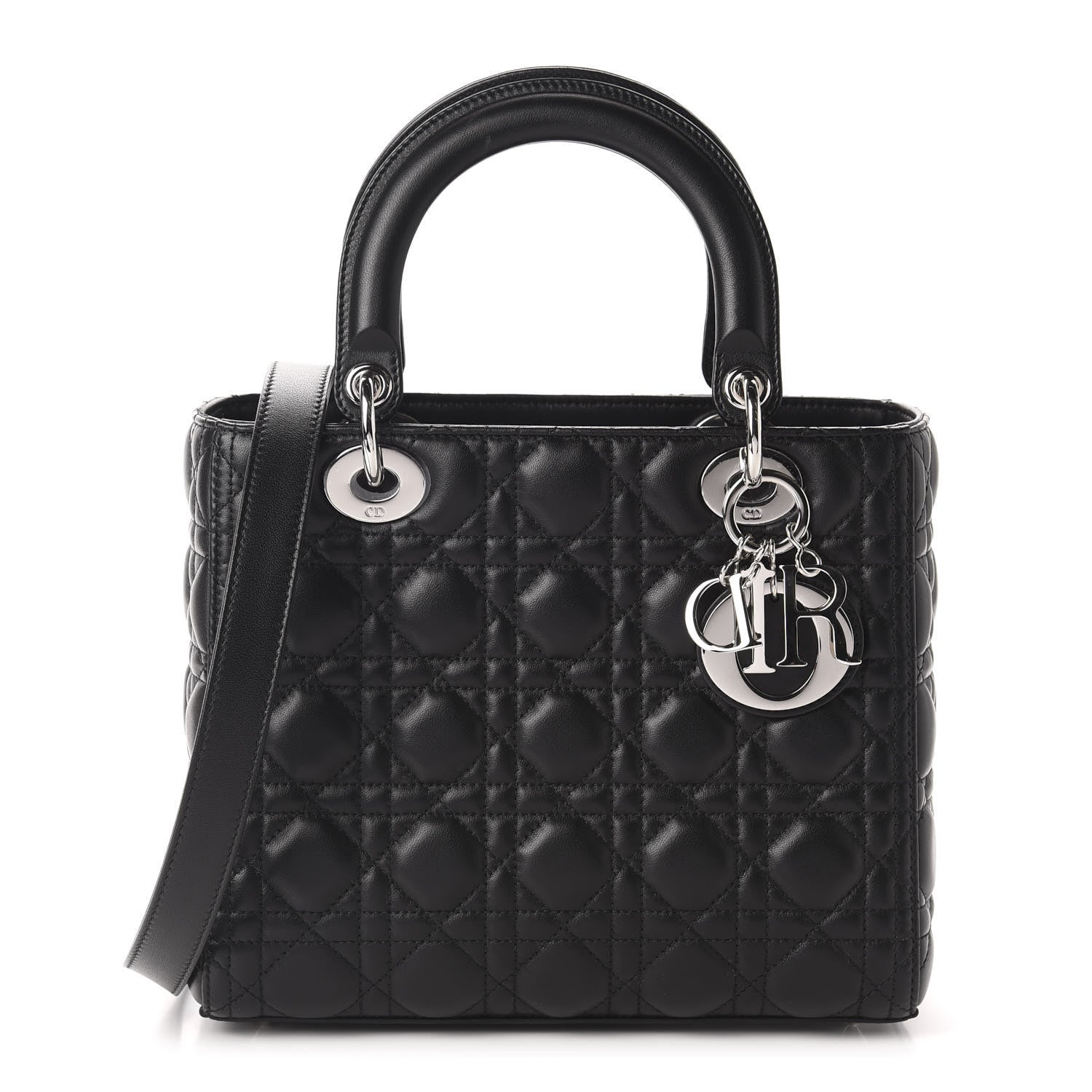Christian Dior Lambskin Cannage Medium Lady Dior Black 1 of 12
