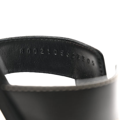 Hermes Box Calfskin Oran Sandals 37.5 Black 8 of 9
