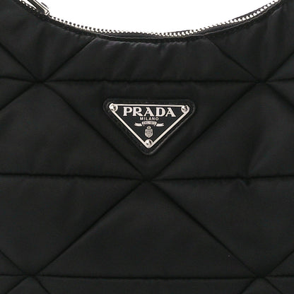 Prada Re-Nylon Triangle Padded Patchwork Shoulder Bag Black 9 of 11