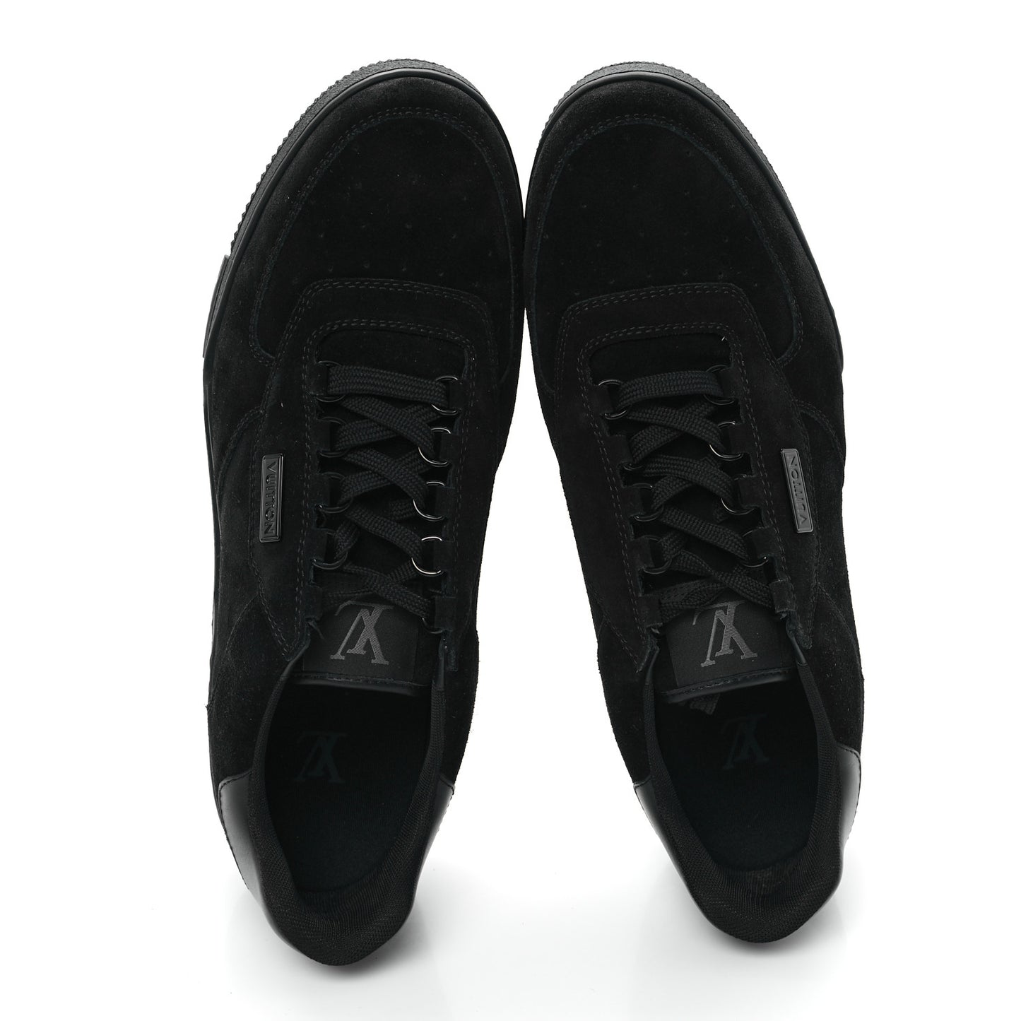 Suede Mens LV Trainer Sneakers 10 Black