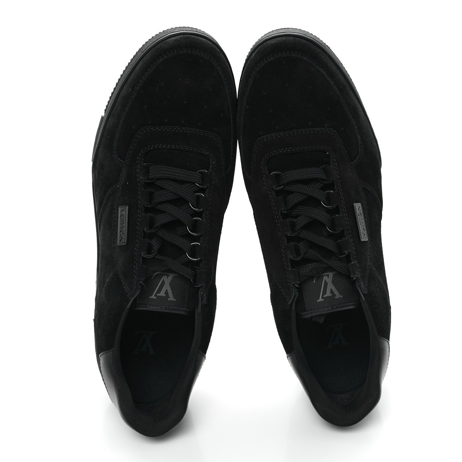 Louis Vuitton Suede Mens LV Trainer Sneakers 10 Black 2 of 10