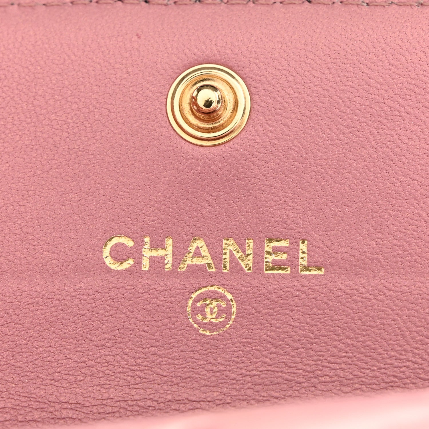 Chanel Metallic Lambskin Quilted Boy Flap Card Holder Pink 6 of 12