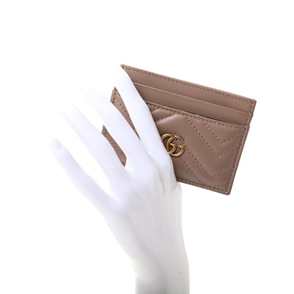 Gucci Calfskin Matelasse GG Marmont Card Holder Porcelain Rose 2 of 7