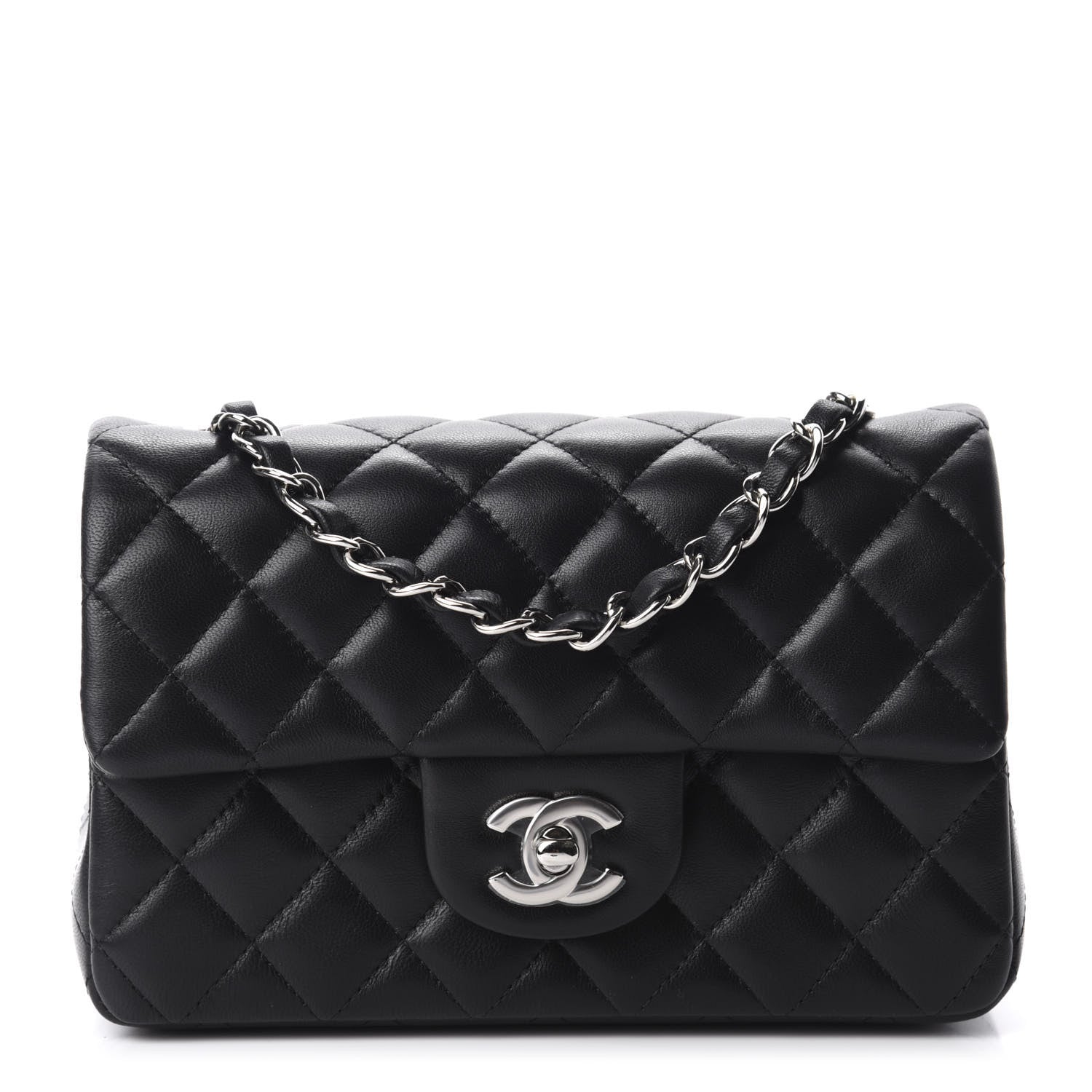 Chanel Lambskin Quilted Mini Rectangular Flap Black 1 of 11
