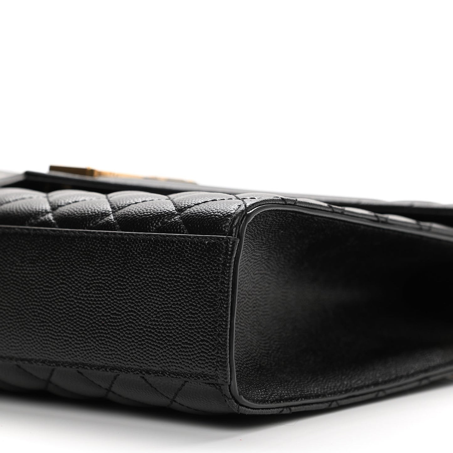 Grain De Poudre Textured Mixed Matelasse Large Triquilt Monogram Satchel Black