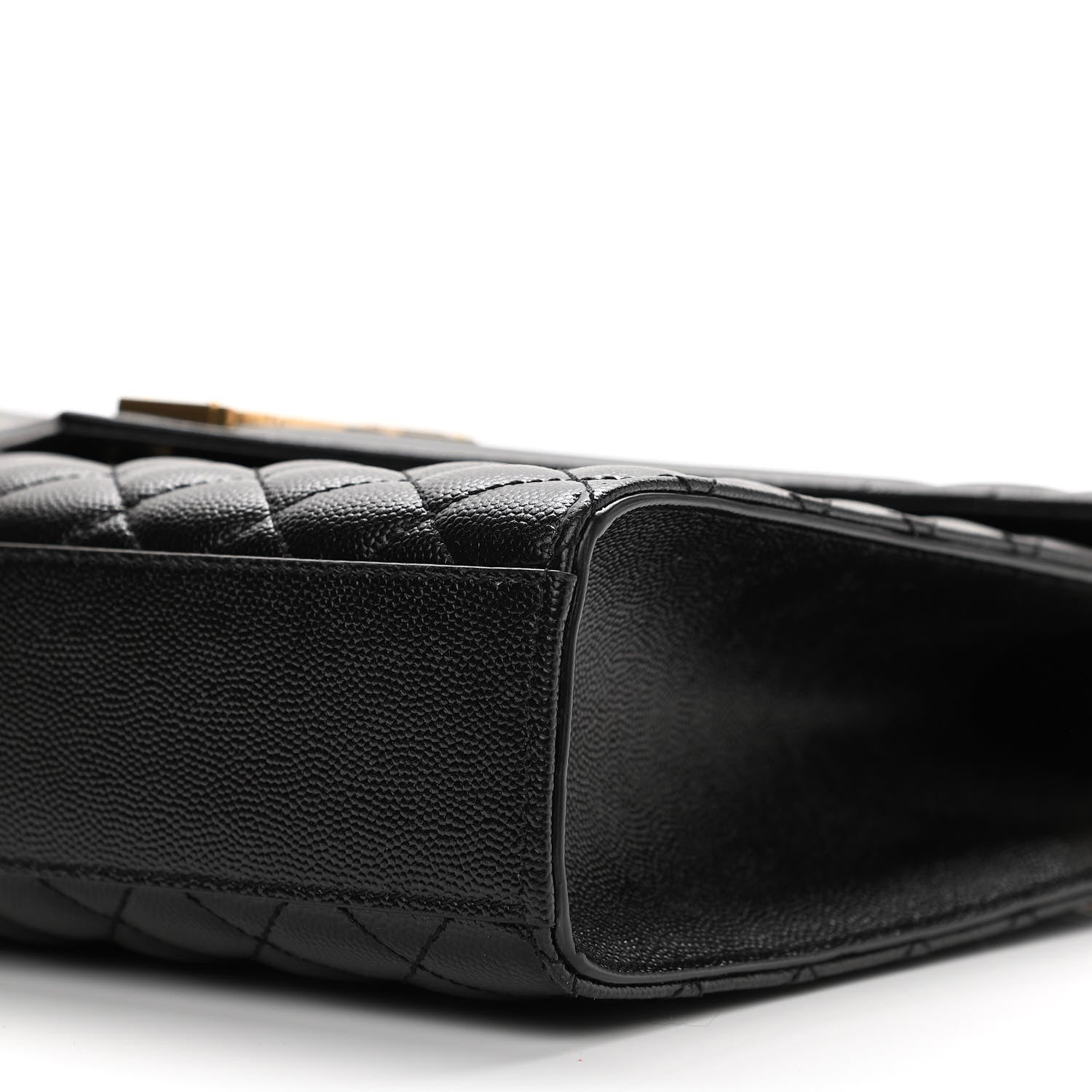 Saint Laurent Grain De Poudre Textured Mixed Matelasse Large Triquilt Monogram Satchel Black 11 of 12