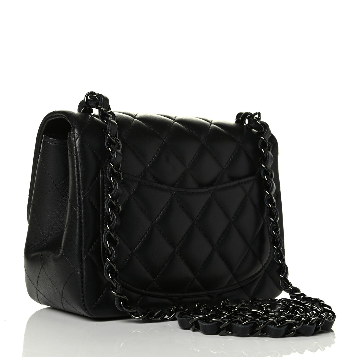 Lambskin Quilted Mini Square Flap So Black