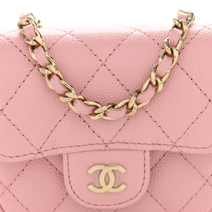 Chanel Caviar Quilted Mini Clutch With Chain Pink 9 of 12