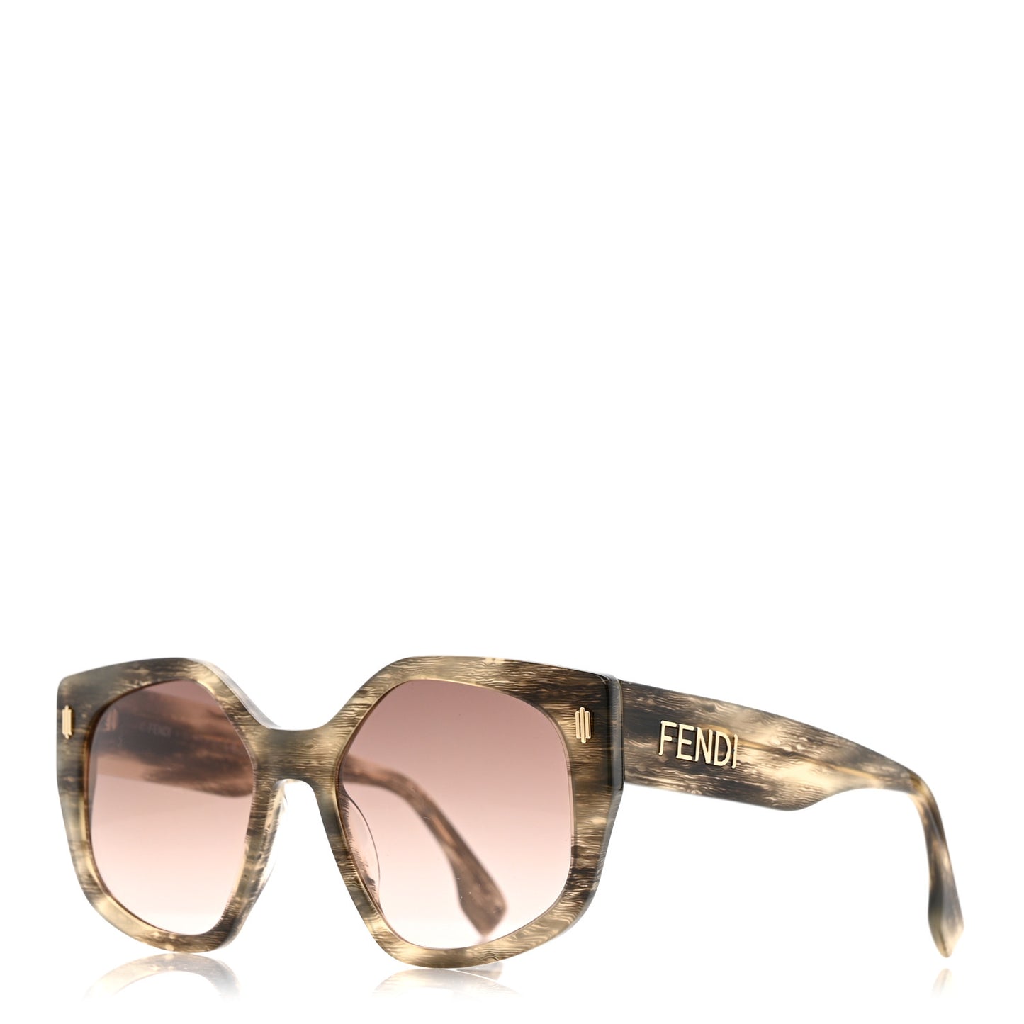 Acetate FF Fendi Butterfly Sunglasses FE40017I Black Horn