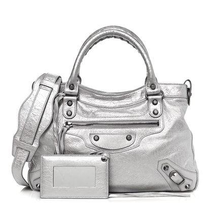 Balenciaga Metallic Agneau Classic Hardware Town Argent 1 of 13