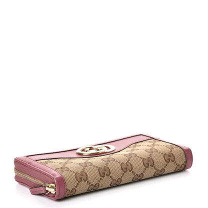 Gucci Monogram Margaux Calfskin Sukey Zip Around Wallet Beige Ebony Vintage Rose 4 of 9