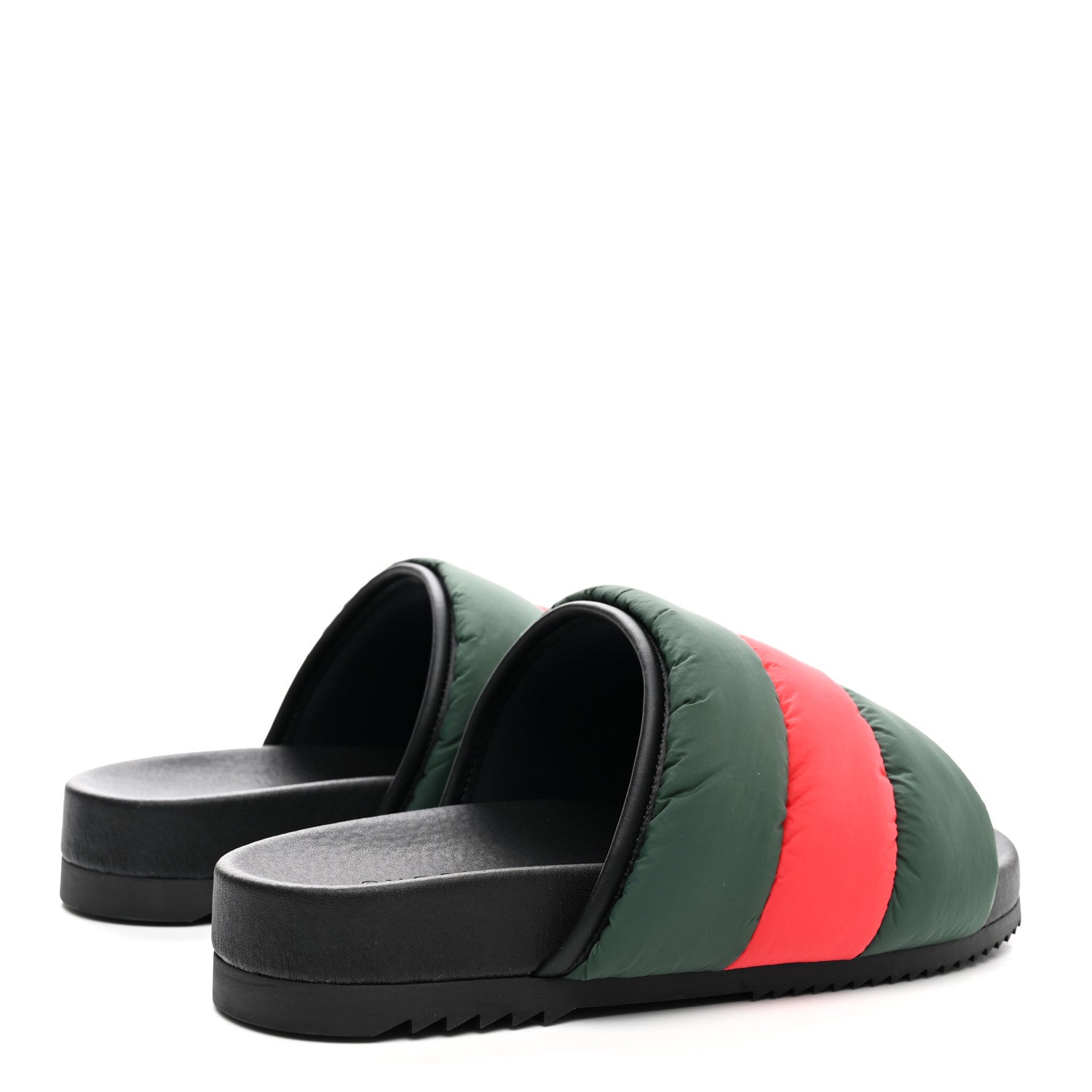 Gucci Nylon Web Womens Slide Sandals 37 Black Green Red 4 of 9