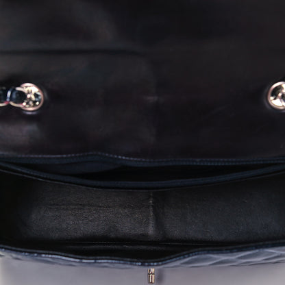 Chanel Crinkled Patent Quilted Jumbo Single Flap Dark Navy 4 of 8