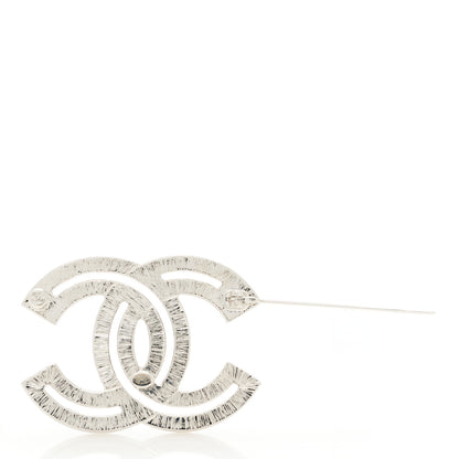 Chanel Baguette Crystal CC Brooch Silver 3 of 5
