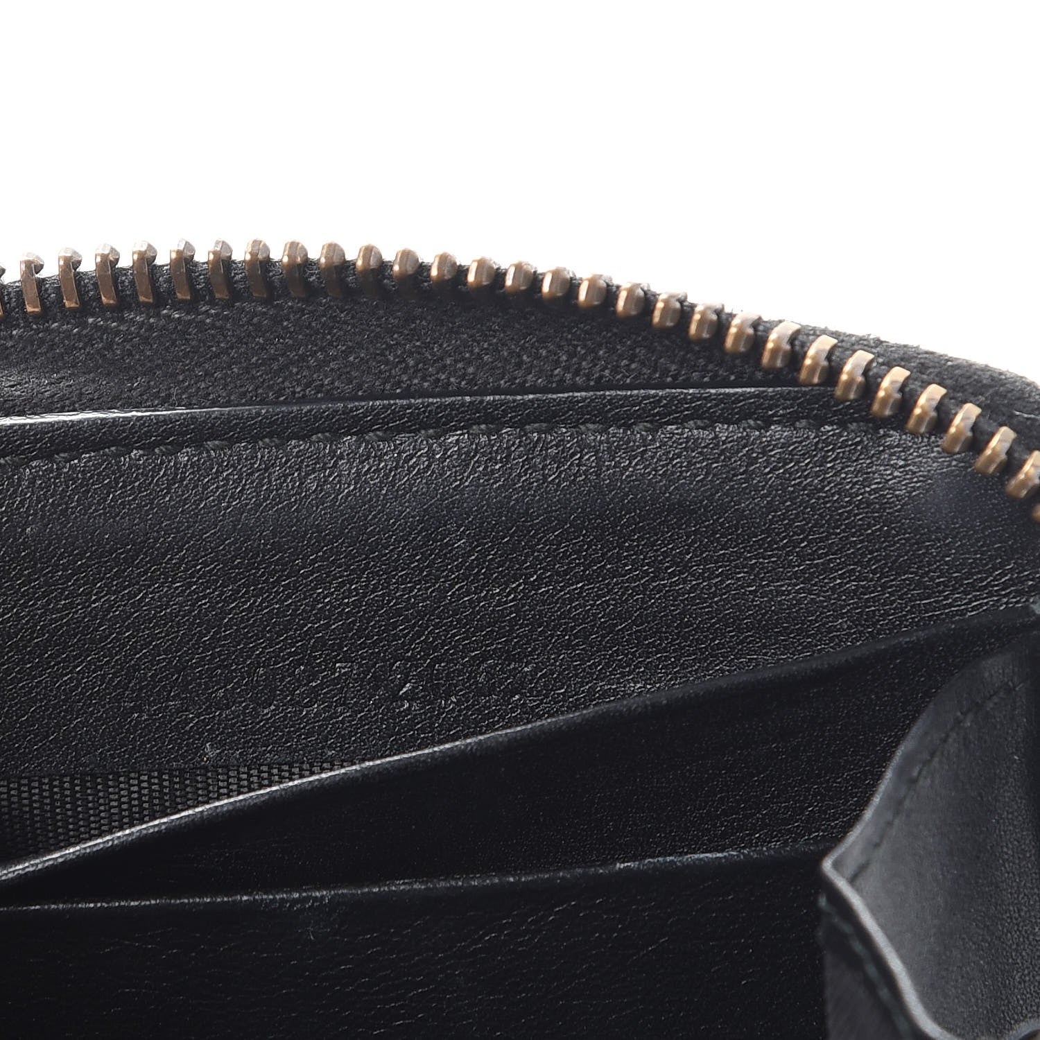 Gucci Calfskin Matelasse GucciGhost GG Marmont Zip Around Wallet Black New Acquamarine 9 of 11