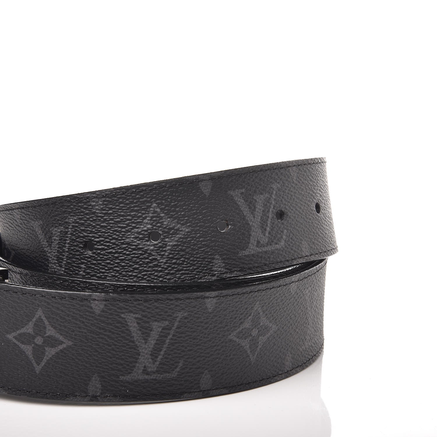 Louis Vuitton Monogram Eclipse Taigarama 40mm LV Initiales Reversible Belt 95 38 Black 4 of 7
