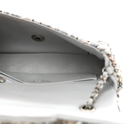 Chanel Tweed Quilted Mini Side Pearl Flap Bag Grey 5 of 10