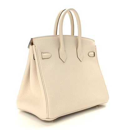 Hermes Togo Horseshoe Birkin 25 Craie Lime 3 of 13