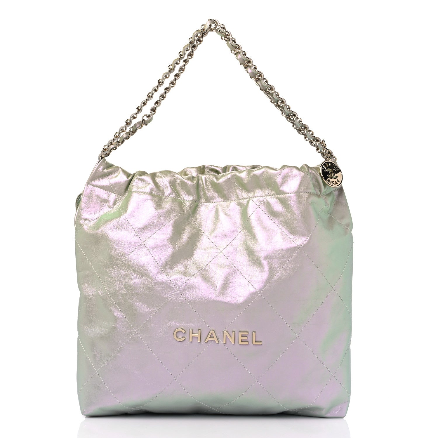 Chanel Iridescent Calfskin Quilted Chanel 22 Blue Green 3 of 10