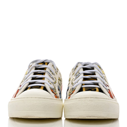 Christian Dior Canvas Zodiac Pixel Embroidered Womens Walk'N'Dior Low Top Sneakers 39 White Multicolor 2 of 9
