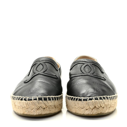 Chanel Lambskin CC Espadrilles 38 Black 2 of 10